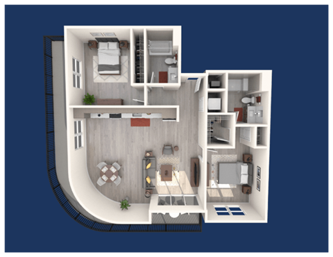 a floor plan of a 1 bedroom apartment